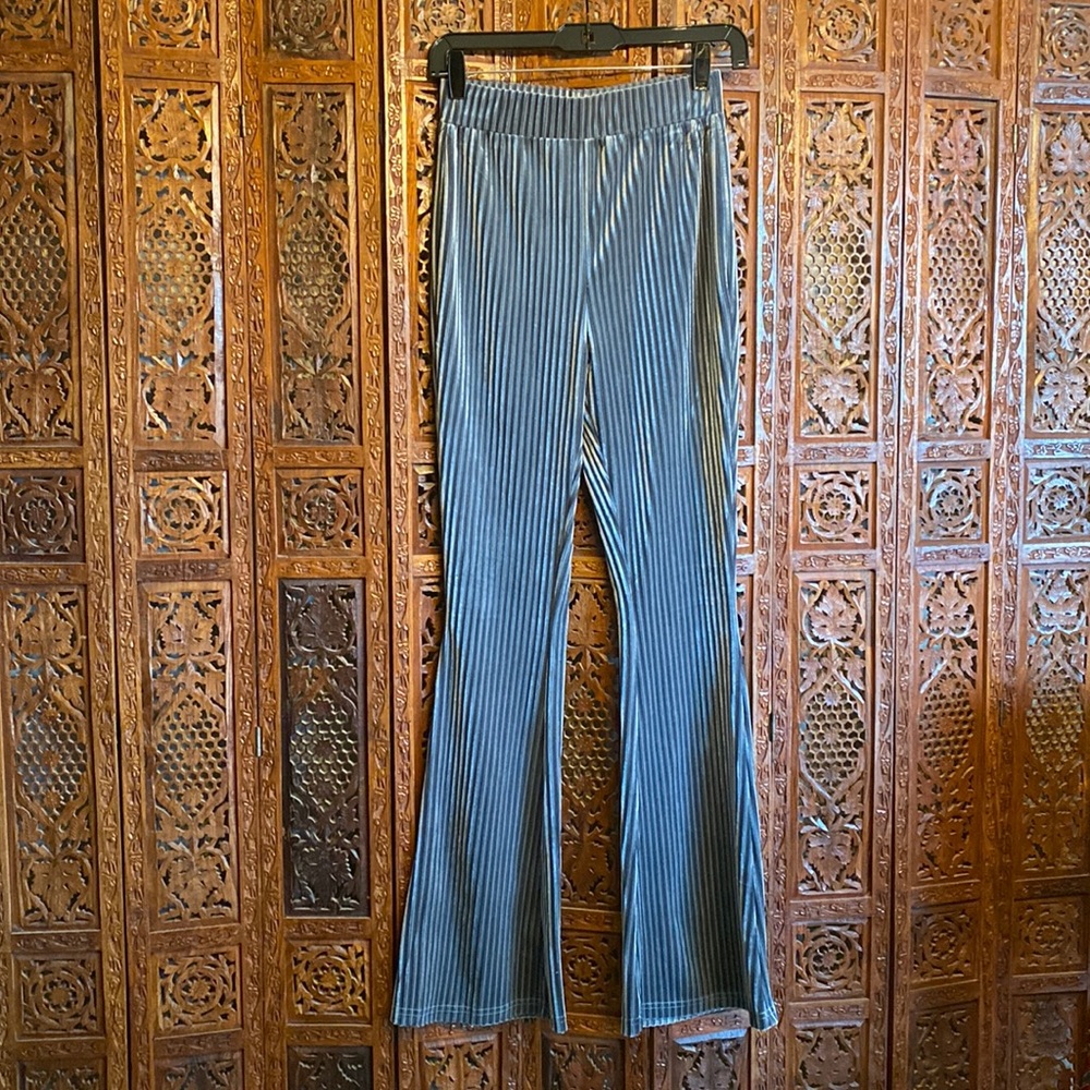 High-Waist Flare Velvet Pants